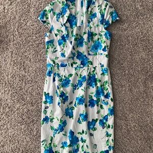 Floral print white dress